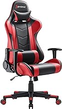 Devoko Ergonomic Gaming Chair Racing Style Adjustable Height High-Back PC Computer Chair with Headrest and Lumbar Support Executive Office Chair (Black/Red)