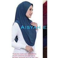 ** READY STOK**  SIZE M Tudung Sarung Plain Mosscrepe Awning Scuba Jenama Aisyah Exclusive