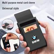 BMW Car Blocking Anti-Theft Card Holder Aluminum Pop-Up Wallet Minimalist Business Money Clip，For BM