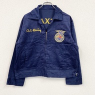 FFA jacket, farmer's jacket, corduroy jacket, replica, remade, embroidered, navy, vintage clothing.