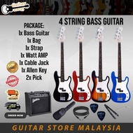 Pakej Set Kombo Gitar Bass Elektrik 4 Tali / Bass Gitar / Gitar Bass Standard / Bass Elektrik