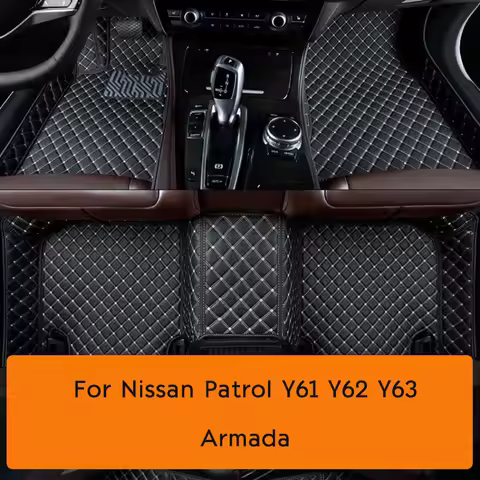 For Nissan Patrol Y61 Y62 Y63 Armada Artificial Leather Custom Car Floor Mats Auto Interior Details 