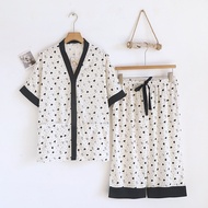 Muslin Pajamas Collection Muslin Pet รุ่น Lovely Black Heart (N9130 T9130 L9130) | ชุดนอนชุดเที่ยว