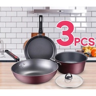 Marble Coating Frying Pan Set 1382 - Arria Panci Set 3psc