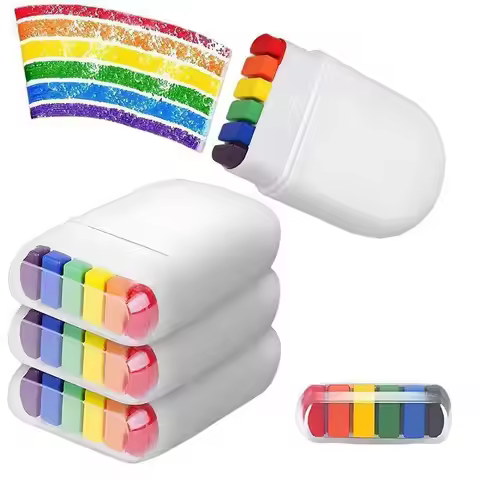 6-Pack Rainbow Crayon Paint Set - Birthday Party Multicolored Theme Oil Pastel Accessories, DIY Rain