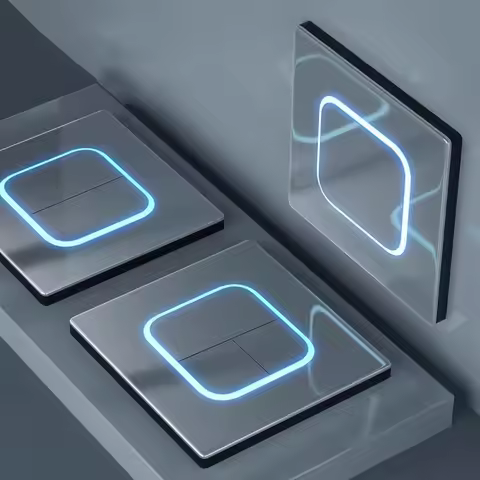 Tempered glass panel 1 2 3 4 gang wall button light switch 1 2Way international general LED indicato