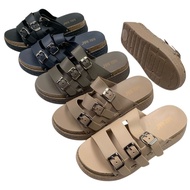 OS BARA BARA Women's Imported 3-Strap Rubber Buckle Sandals WS668-BR3GB (J2)