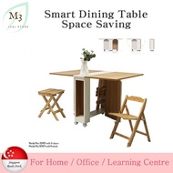 Smart Foldable Table with Chairs or Stools; Space Saving