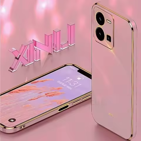 Plating Case For Vivo Y35 V25 5G V25E V23E V21 V21E Y77 Y76S Y55 Y21S Y33S T1 Y53S Y01 Y16 Y22 2022 