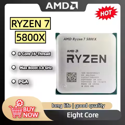 AMD Ryzen 7 5800X Desktop Processor 3.8 GHz 8-Cores 16-Threads AM4 Socket CPU Up to 4.7 GHz 3200 MT/