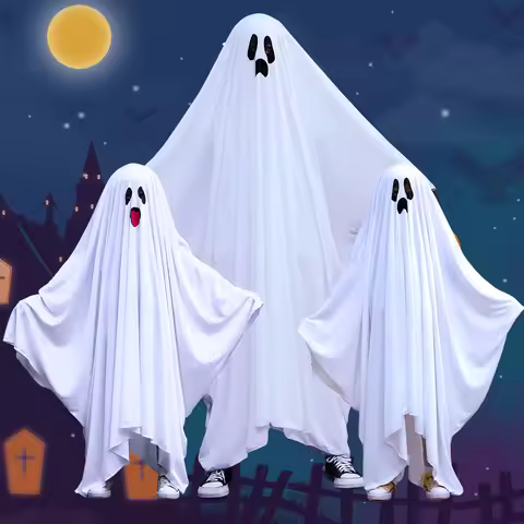 Halloween Ghost Costume Holiday Cosplay White Ghost Family Costumes Spooky Boo Trick or treating Kid