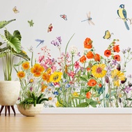 【Zooyoo】Sunflower Flower Wall Sticker Small Fresh Plant Living Room Bedroom Warm Decoration Backgrou