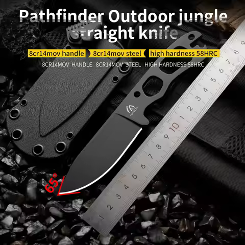 Huangfu all steel handle outdoor knife integrated tool 8CR14MOV high-quality steel high hardness wil