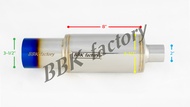 ท่อไอเสียหม้อพักปลาย ฝาคว่ำ เงา 4-1/2"x8" ปลายโล่งตรง ไดร์สี ไทเท 3-1/2" [BBK Factory ]