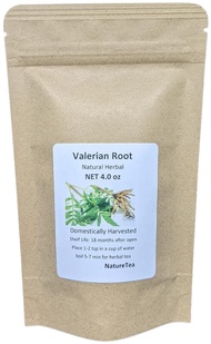 Valerian Root - Valeriana officinalis Dried Loose Root Cut by Nature Tea (4 oz)