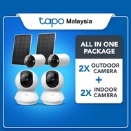 【Tapo CCTV Bundle】4 Cameras (2 Indoor C210 + 2 Outdoor C410 KIT) Smart Home Security AI Detection