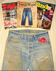 Levis 501-0000 original 1990s patchwork stains denim color fade jeans 32"腰圍  🇺🇸美國製