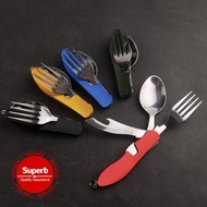 Multifunctional Cutlery Fork And Spoon In One Foldable Portable Tool Combination Camping P3d3