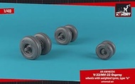 Armory AW48334-1/48 V-22,MV-22 Osprey Wheels w, Weighted Tires Type"a" Model