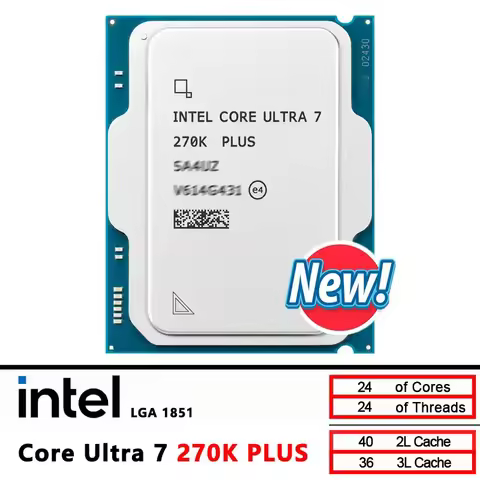 Intel Core Ultra 7 270K PLUS CPU Ultra 7 270K PLUS processor 3.2GHz 24 cores 24 threads LGA 1851 New