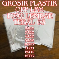 GROSIR 1000 LEMBAR PLASTIK OPP LEM 6x12 7x12 8x12 9x12 10x12 11x11 11x12 12x12