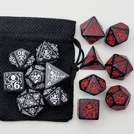 (Dice+Bag) Octopus Pattern Set, D & D Role Playing Game dice(D6 D20 D10 D12 D4 D8)