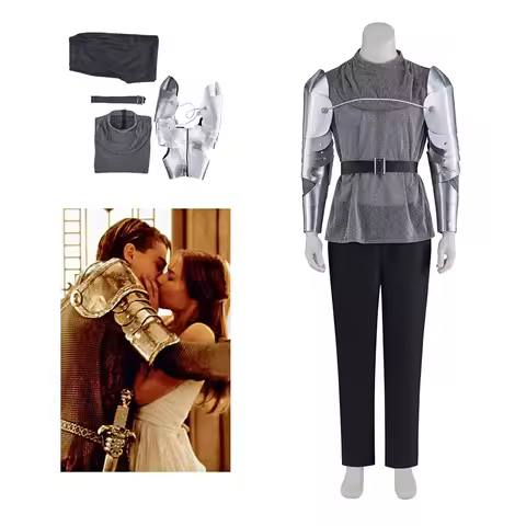 Movie Romeo And Juliet Cosplay Romeo Costume Knight Prince Grey Outfits Men's Romeo Medieval Renaiss