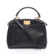 【二手】Fendi FENDI手提包 Mini Peekaboo 2WAY 8BN244 黑色皮革 Peekaboo Mini 女士二手 A