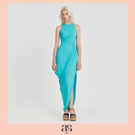 [asv aw24] Ashly Draped Dress เดรสผู้หญิง คอกลม แขนกุด  แต่งเดรปทั้งตัว