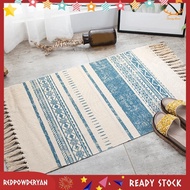 [Stock] Nordic Cotton and Linen Floor Mats Ethnic Carpets Doormats Non-Slip Mats Doormats, in the Bedroom