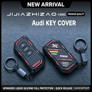 Silicone Remote Car Key Case Cover Keychain Holder For Audi Q5 Sline A4 A5 A6 A8 Q7 Q8 SQ8 A8L TT SQ
