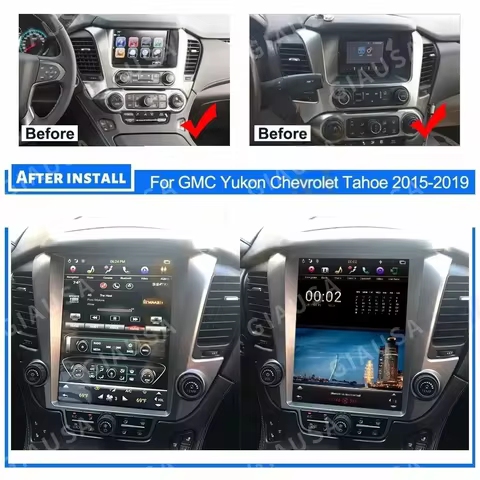Android 13.0 For GMC Yukon Chevrolet PX6 2015-2019 Vertical Screen Car Radio GPS Navigation Multimed