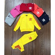 (3m-6y) Ready Stock ADidas Kids Set Sweatshirt  Pyjamas  Premium Zipper  Boy Girl | Baju Sejuk Budak