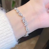 Pure Silver 999 Wisteria Flower Bracelet New Style Light Luxury Niche Exquisite High-End Tanabata Se