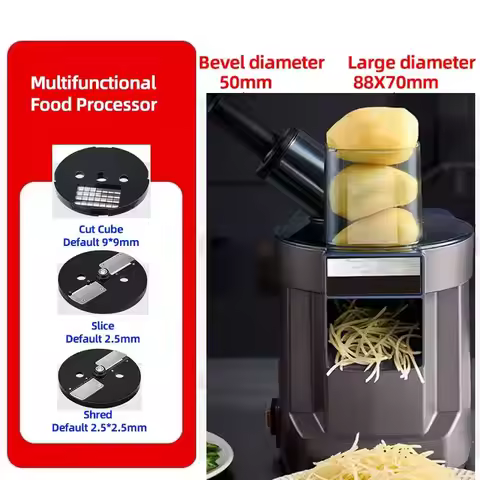 HomeWise K8700 Multi-function Vegetable Cutter Fruit Slicer Shredder Cube Cutter Food Processor Obli