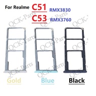 For Realme C51 C53 RMX3830 RMX3760 SIM Card Tray Slot Holder Replacement Parts