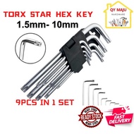 Star Hex Key /Torx Hex Key Set /Allen Key Star/Hex key Set/Folding L-Shape Screwdriver 9pcs
