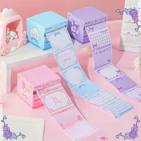 Hello Kitty Kuromi Pull-Out Sticky Notes Cute Mistake-Tracking Sticky Notes Stickers All-Purpose Adh