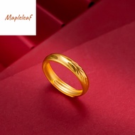 Vietnam gold feather Ring 916 gold men's and women's adjustable leaf ring jewelry