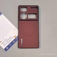 Sarung telefon untuk Nubia z80ultra/z70ultra/z60ultra, sarung pelindung magnetik bertekstur kulit.