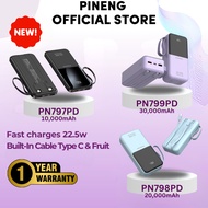 PINENG PN797/ PN799/PN798PD Powerbank 22.5W QC3.0 SCP Fast Charging 10000MAH/30000/20000mAh Built-in