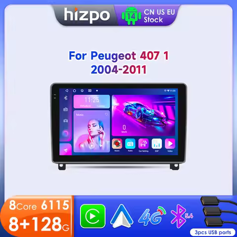 Hizpo 2 DIN Android Car Stereo For Peugeot 407 cc SW 407CC 2004 2011 Auto Radio GPS Multimedia Video