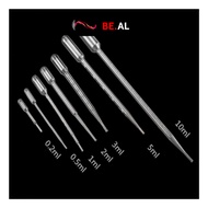Combo of 10 3ml 5ml super durable clear plastic straws for fish to eat, divided ml to suck feces to 