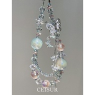 【Spot Goods】Blue Butterfly Tassel Beaded Mobile Phone Chain Suitable for Bag Pendants Birthday Gift
