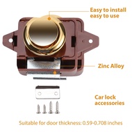 wsustore--5Pcs Keyless Push Button Catch Door Knob Lock for RV Caravan Cabinet Boat Motor Home Cupbo