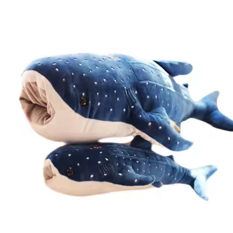 55-125 CM Soft Blue Whale Shark Dolphin Stuffed Plush Toys Big Size Plush Pillow Cushion Marine Anim