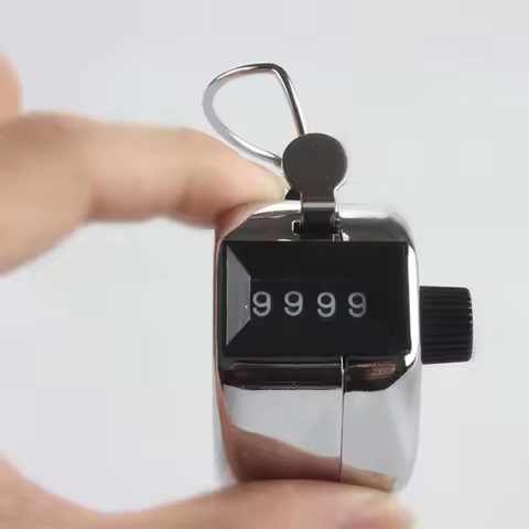 100pcs 4 Digit Manual Hand Tally Mechanical Palm Click Counter steel Counters With 4 Digit Silver