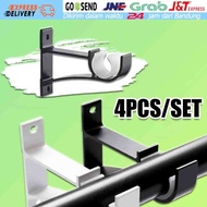 4Pcs Bracket Kaki Double Gorden Rel Kaki Penyangga Tiang Batang Gorden