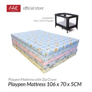 E&Q Plus Playpen Mattress with Zip Cover / Playpen 106CM x 70CM / Travel Mattress 92CM X 54CM