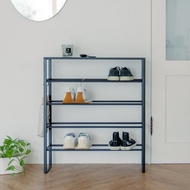 【Sim'n Coz】質感黑色系四層鞋架/置物架 (附掛鈎)